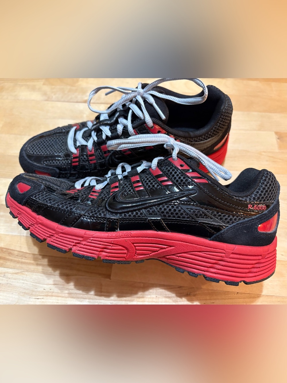Nike P6000 Red Black Retro Shoes, men’s size 7